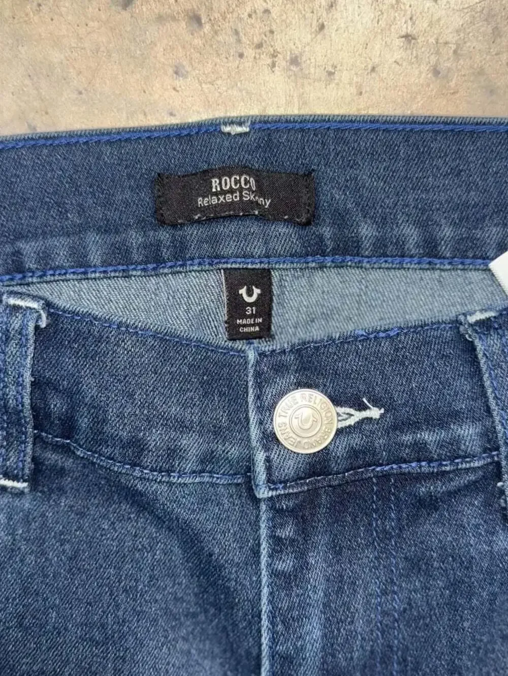 True Religion Rocco Relaxed Skinny Flap Pocket Jeans Size 31